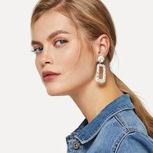 Shein Snakeskin Pattern Open Drop Earrings