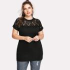 Shein Plus Guipure Lace Panel T-shirt