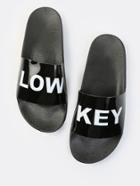 Shein Low Key Patent Slip Ons Black