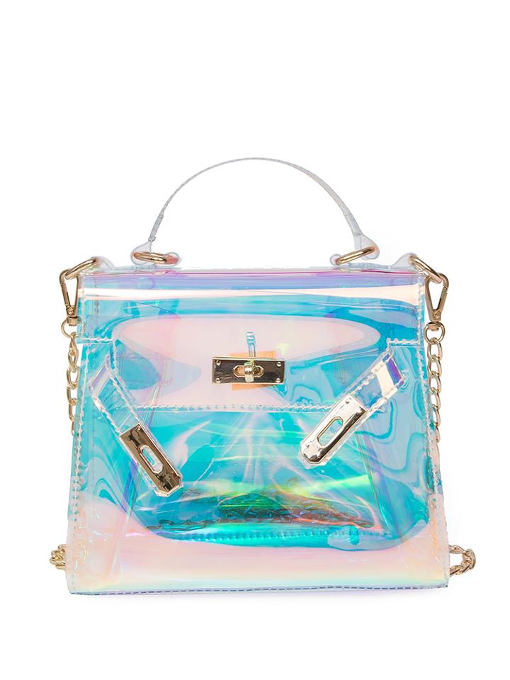 Shein Iridescence Clear Satchel Bag