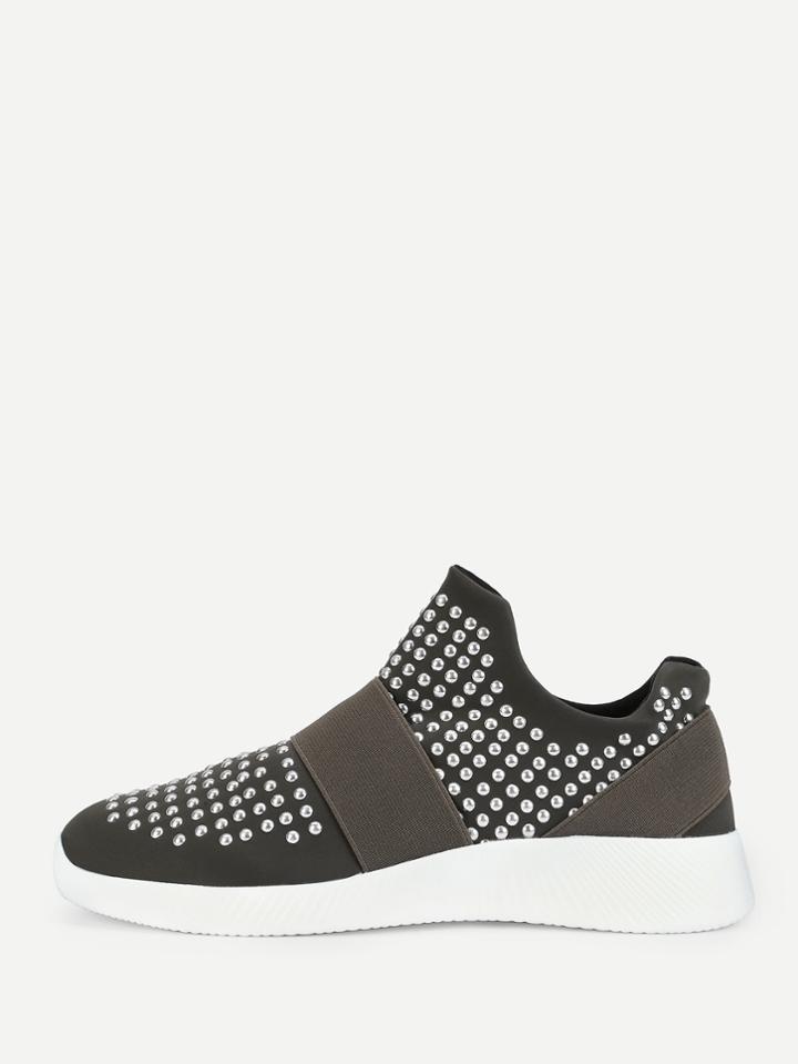 Shein Studded Design Slip On Sneakers