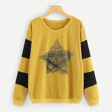 Shein Cut And Sew Star Print Sweatshirt