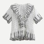 Shein Eyelet Embroidered Pep Hem Blouse