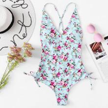 Shein Plus Calico Print Swimsuit