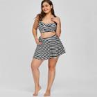 Shein Plus Striped Two Piece Swimwear