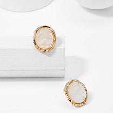 Shein Two Tone Twist Detail Stud Earrings