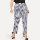 Shein Plus Knot Front Striped Pants