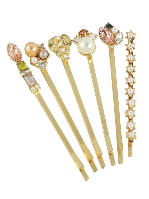 Shein New Rhinestone Imitation Pearl Hair Clips Set
