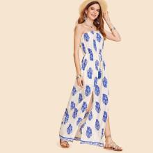 Shein Drawstring Waist M-slit Tube Dress