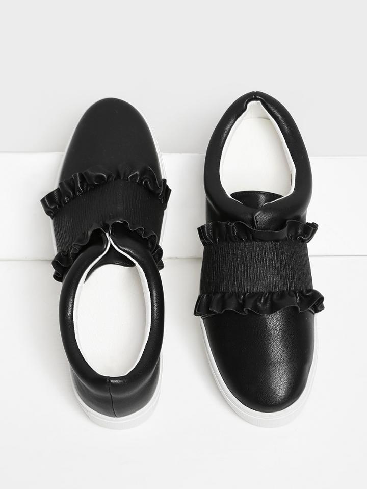 Shein Ruffle Detail Slip On Sneakers