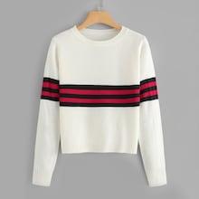 Shein Contrast Striped Sweater