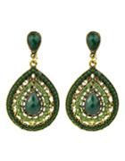 Shein Beads Green Fashion Design Hanging Earrings