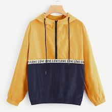 Shein Half Zip Letter Print Jacket
