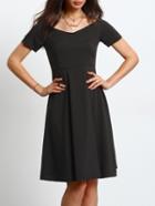 Shein Black Short Sleeve Backless Slim Dress