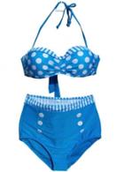 Rosewe Cute Polka Dot Bikini Set With Thong Swimwear