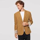 Shein Men Single Button Striped Trim Sleeve Blazer