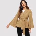 Shein Bell Sleeve Belted Coat