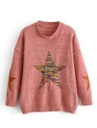 Shein Space Dye Star Detail Drop Shoulder Sweater