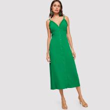 Shein Frilled Trim V Neck Cami Dress