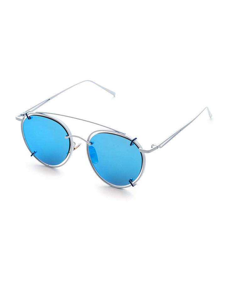 Shein Metal Frame Double Bridge Cat Eye Sunglasses