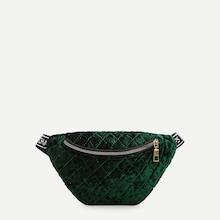 Shein Quilted Detail Velvet Bum Bag