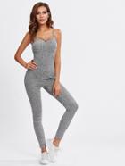 Shein Caged Marled Tailored Cami Jumpsuit