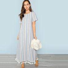 Shein Tassel Hem Longline Dress
