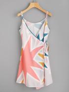 Shein Abstract Geo Print Tie Detail Cami Dress