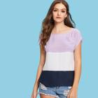 Shein Single Pocket Cut And Sew Top