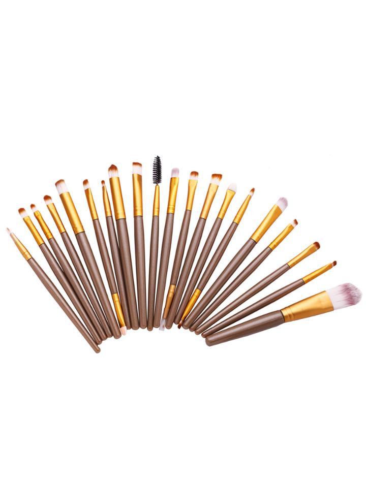 Shein 20pcs Brown Professional Cosmetic Makeup Brush Set