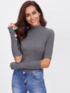 Shein Elbow Cut Out Ribbed Tee
