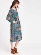 Shein Multicolor Vintage Print Shift Dress With Pockets