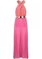 Rosewe Chic Halter Design High Waist Dress For Woman