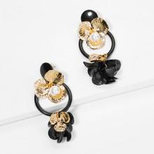 Shein Flower & Ring Design Drop Earrings