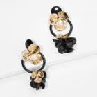 Shein Flower & Ring Design Drop Earrings