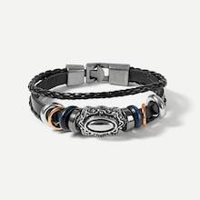 Shein Men Ring Decorated Layered Woven Bracelet