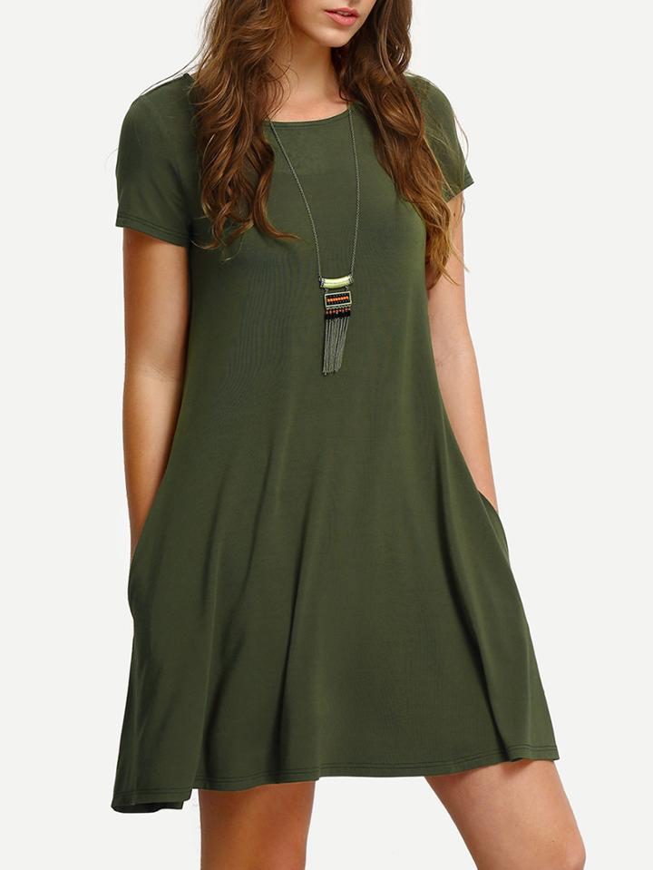 Shein Short Sleeve Casual Shift Dress