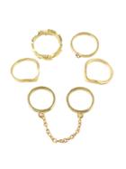 Shein (6 Pcs One Set ) Gold Color Midi Finger Ring Set
