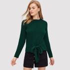Shein Knot Front Ribbed Knit Jumper