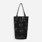 Shein Embroidered Human Face Casual Tote Bag