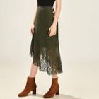 Shein Asymmetrical Ruffle Hem Floral Lace Skirt