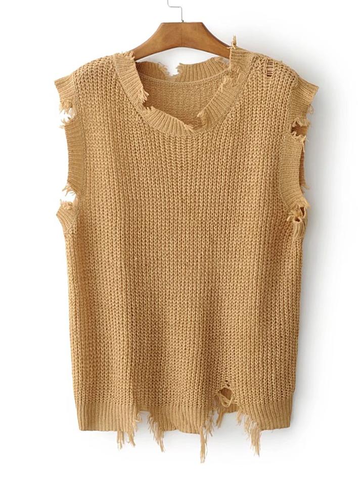 Shein Ripped Detail Sweater Vest