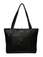 Shein Buckle Belt Zip Embellished Tote Bag - Black
