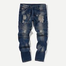 Shein Men Destroyed Ruched Jeans