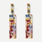 Shein Floral Pattern Bar Drop Earrings