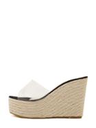 Shein Black Cork Sole Wedge Sandals