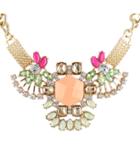 Shein Yellow Gemstone Gold Diamond Chain Necklace