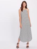 Shein Curved Hem Striped Cami Dress