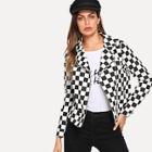 Shein Checked Print Moto Jacket