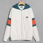 Shein Men Cut And Sew Pocket Front Hooded Jacket